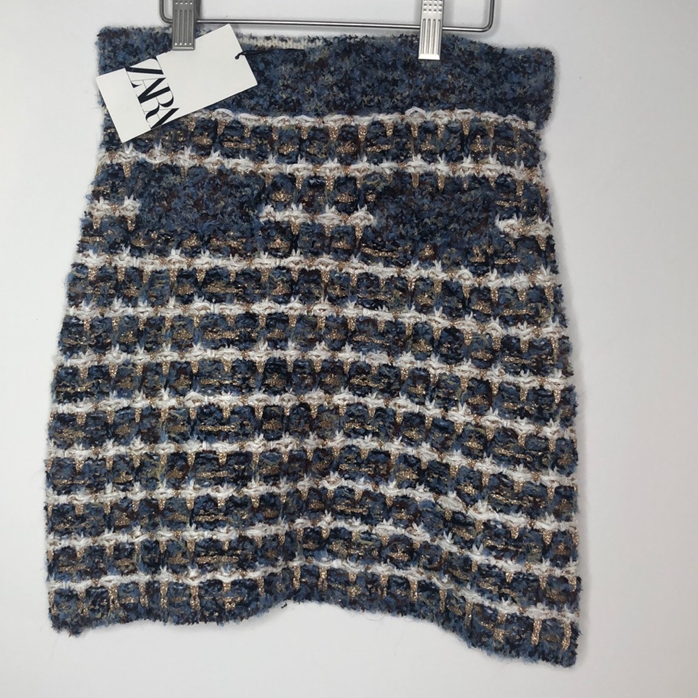 ZARA Chunky Knit Sweater Style Mini Skirt size small NWT